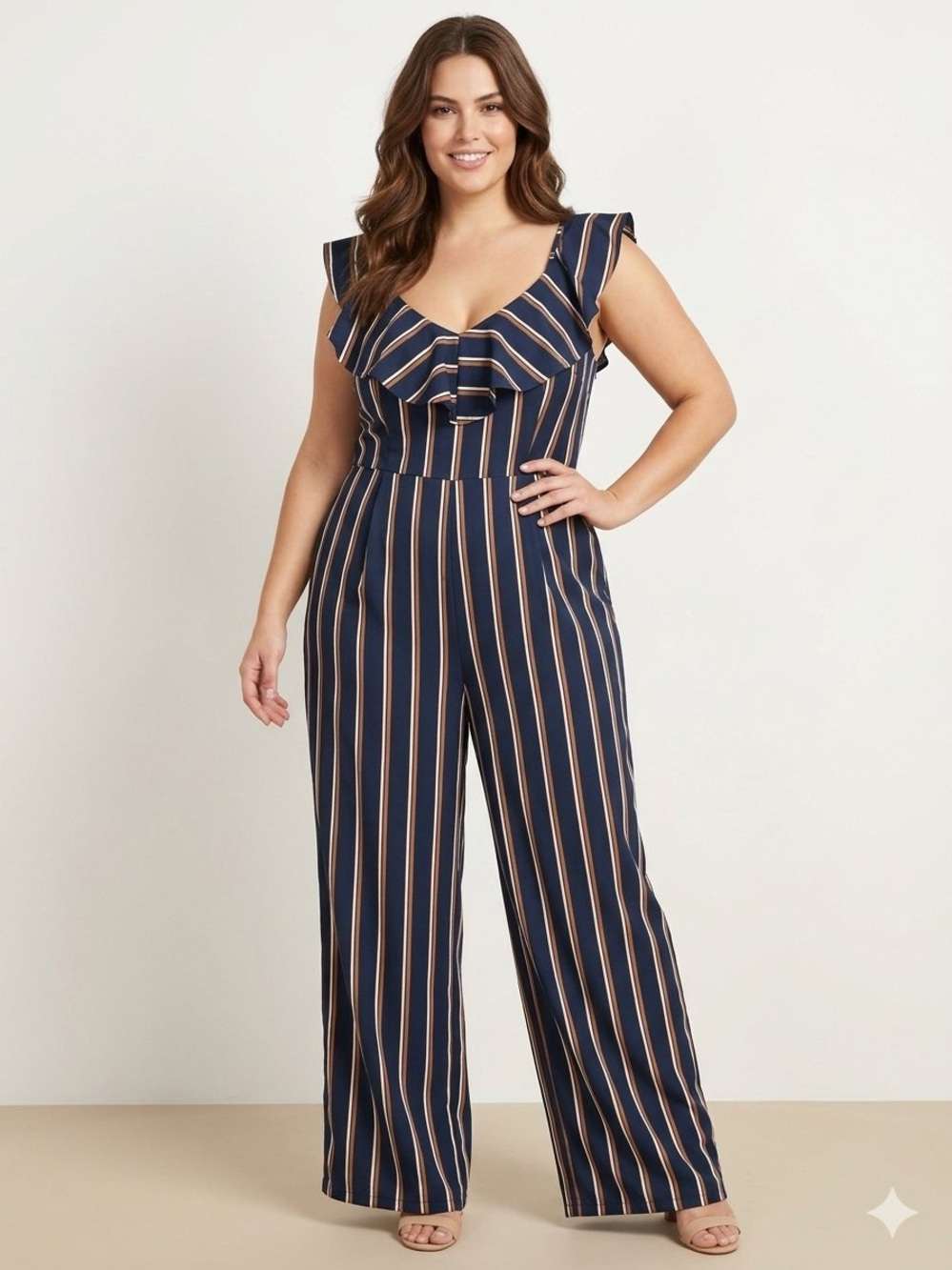 THREAD STORY Nautical Blue and White Striped Jumpsuit with Adjustable Straps 🛳️